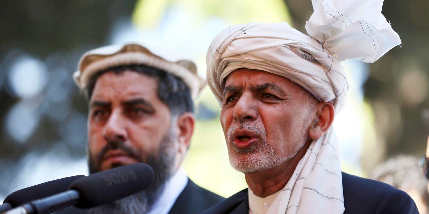 Afghanistans president Ashraf Ghani under ramadans avslutningshögtid eid al-fitr i huvudstaden Kabul.