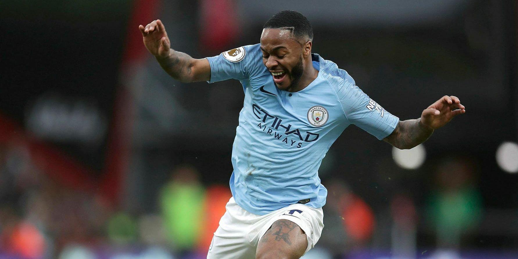 Manchester Citys Raheem Sterling gjorde hattrick mot Watford. Arkivbild.