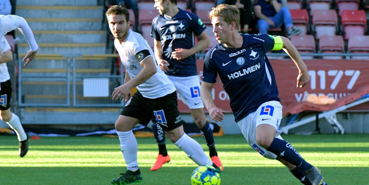 Alexander Fransson spelade sin 100:e allsvenska match för Norrköping och gjorde samtidigt sitt första mål för säsongen.