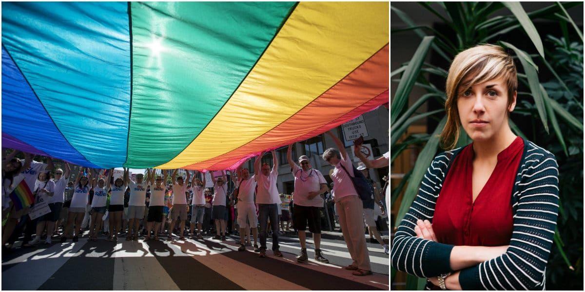 Aino Gröndahl på RFSL är asylrättsjurist och jobbar specifikt med HBTQ-personer. Bild: AP Photo/RFSL