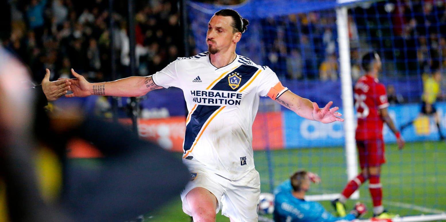 Zlatan Ibrahimovic är en av MLS största stjärnor. Här firar han ett mål mot Chicago Fire i mars.