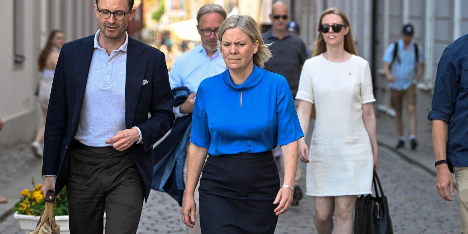 Statsminister Magdalena Andersson (S) i Visby.