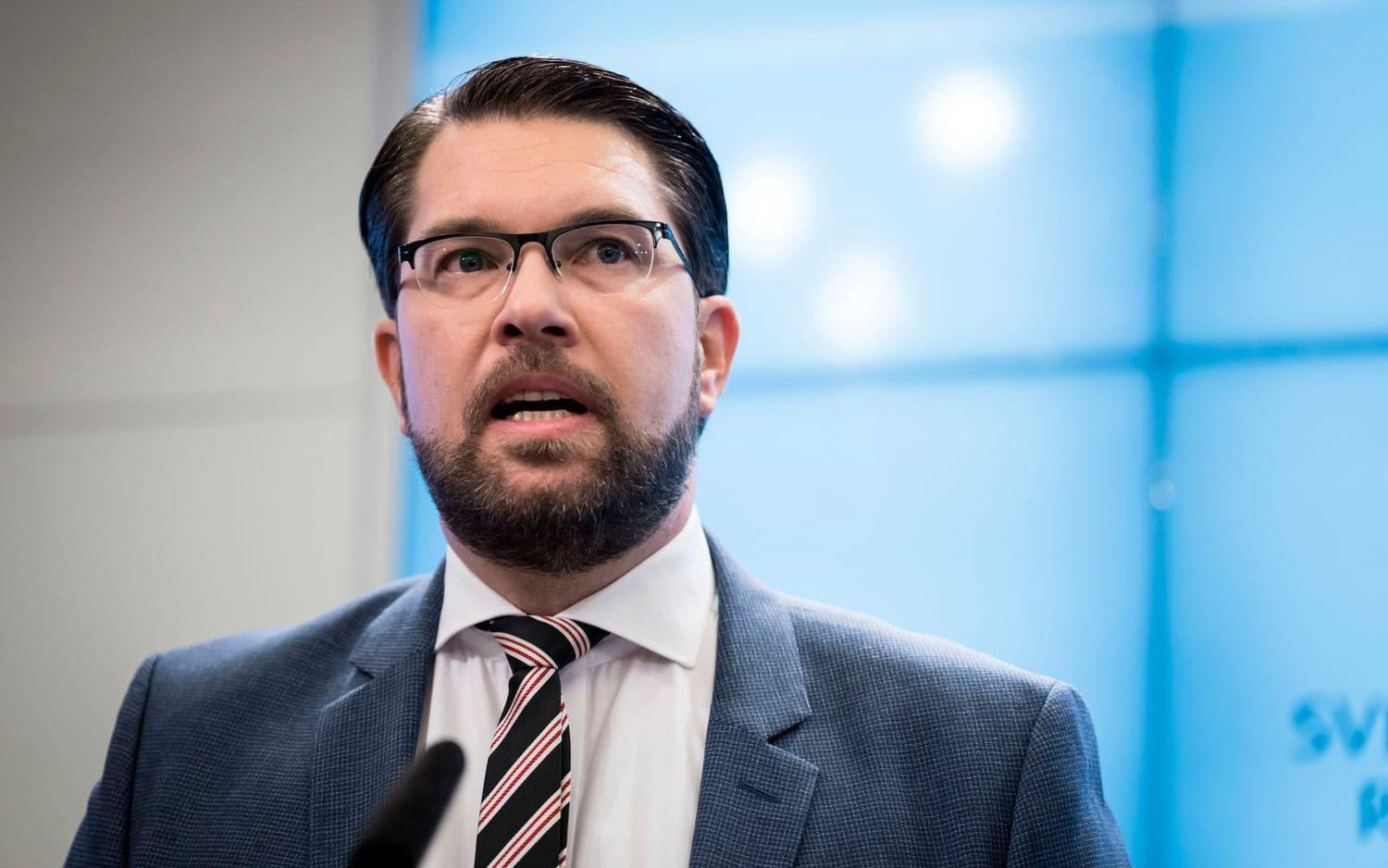 Jimmie Åkesson (SD) är nöjd med sakpolitiken partiet fått igenom, och beskriver det som ett paradigmskifte i migrationspolitiken. 