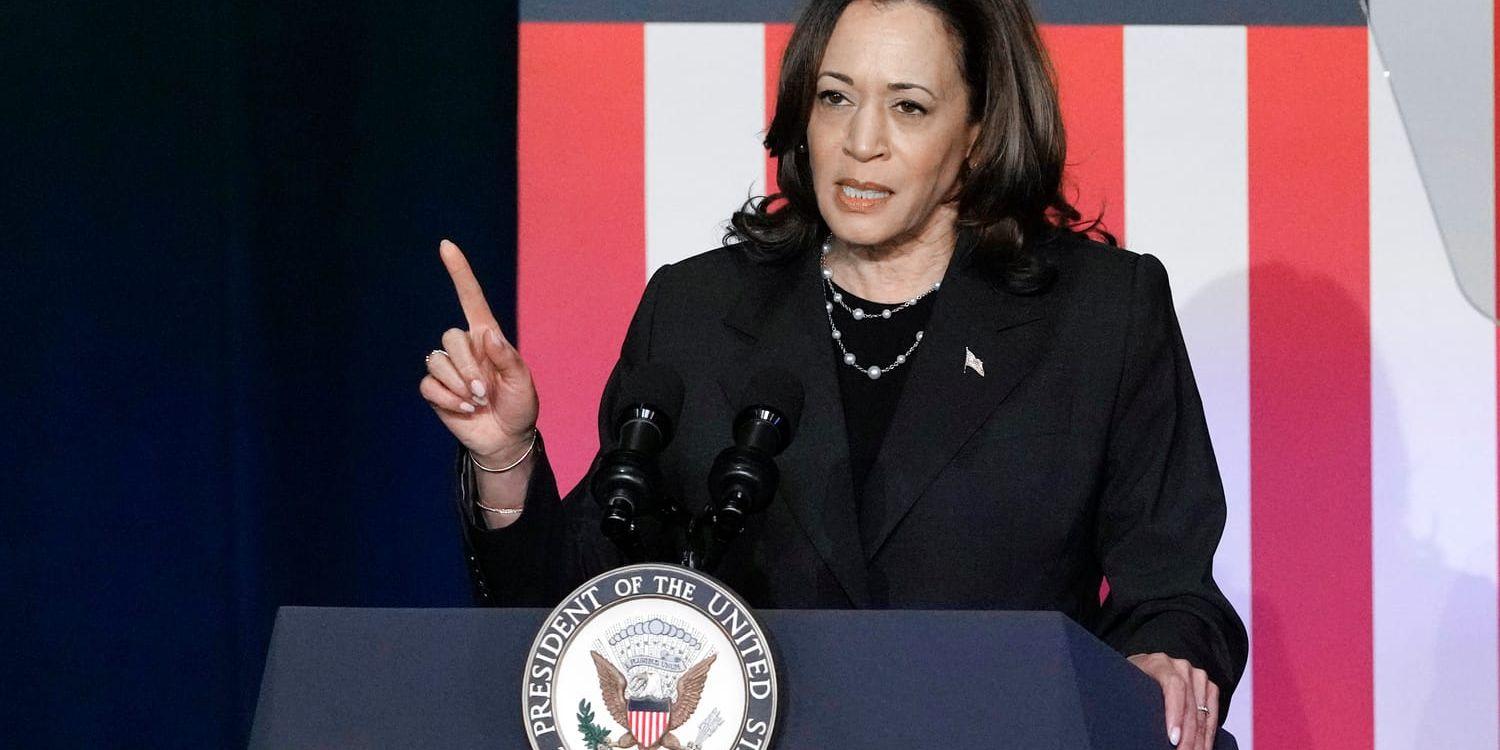 Vicepresident Kamala Harris tar inte automatiskt över som Demokraternas presidentkandidat i och med att Joe Biden drar sig tillbaka. Arkivbild.